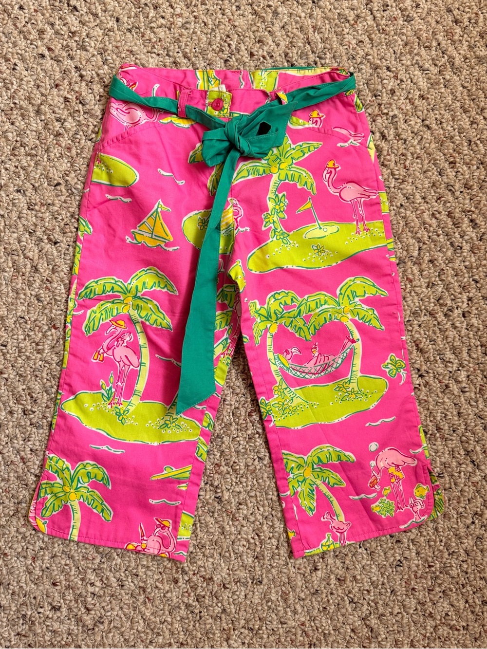 Lilly Pulitzer Vintage Girls Pants with Tie Waist